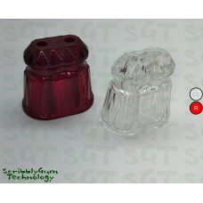 Post C-17492 Plastic Siamese Faceted Translucent 1